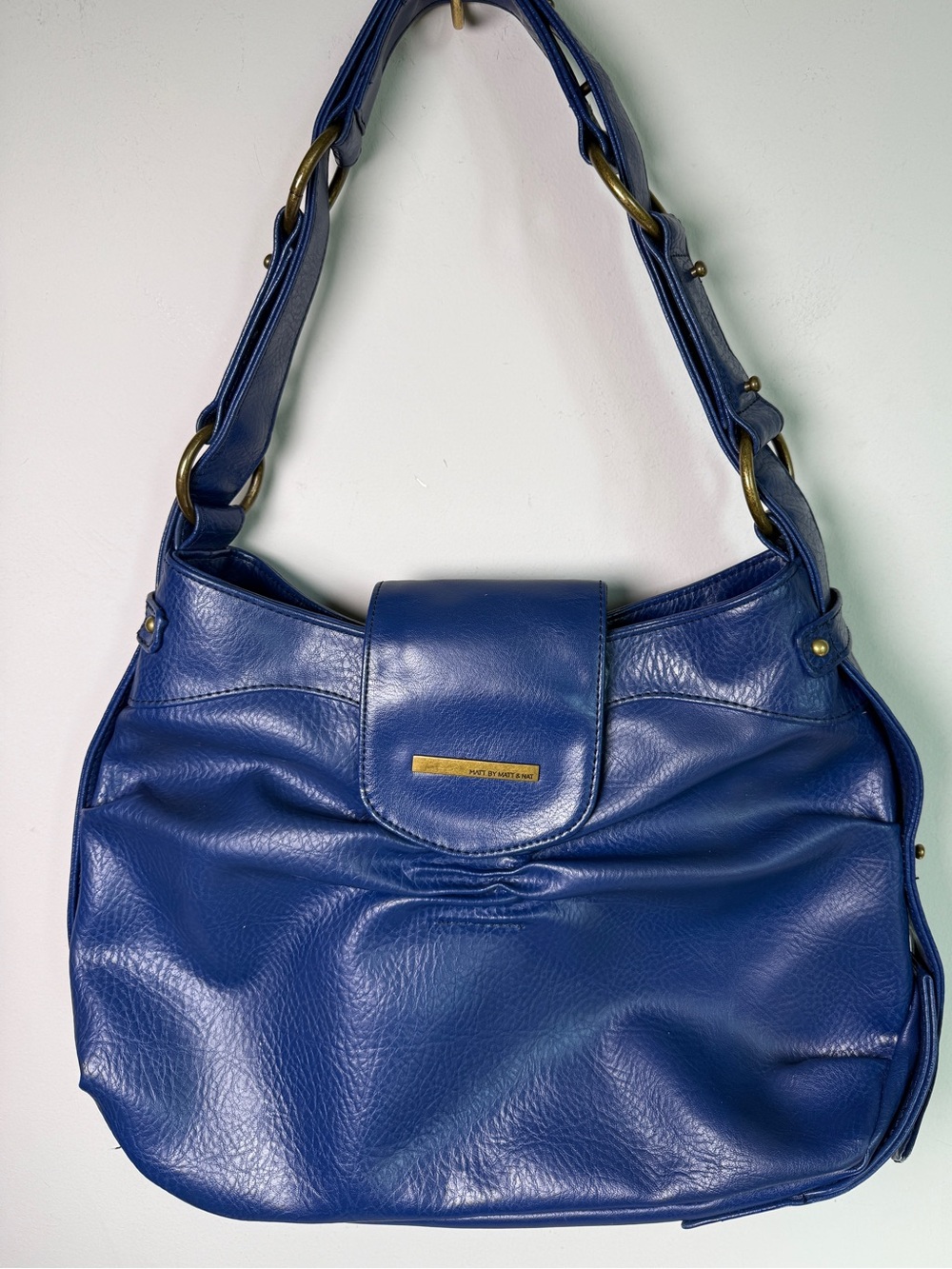 Matt & Nat Y2K Slouchy Hobo Shoulder Bag Cobalt Blue